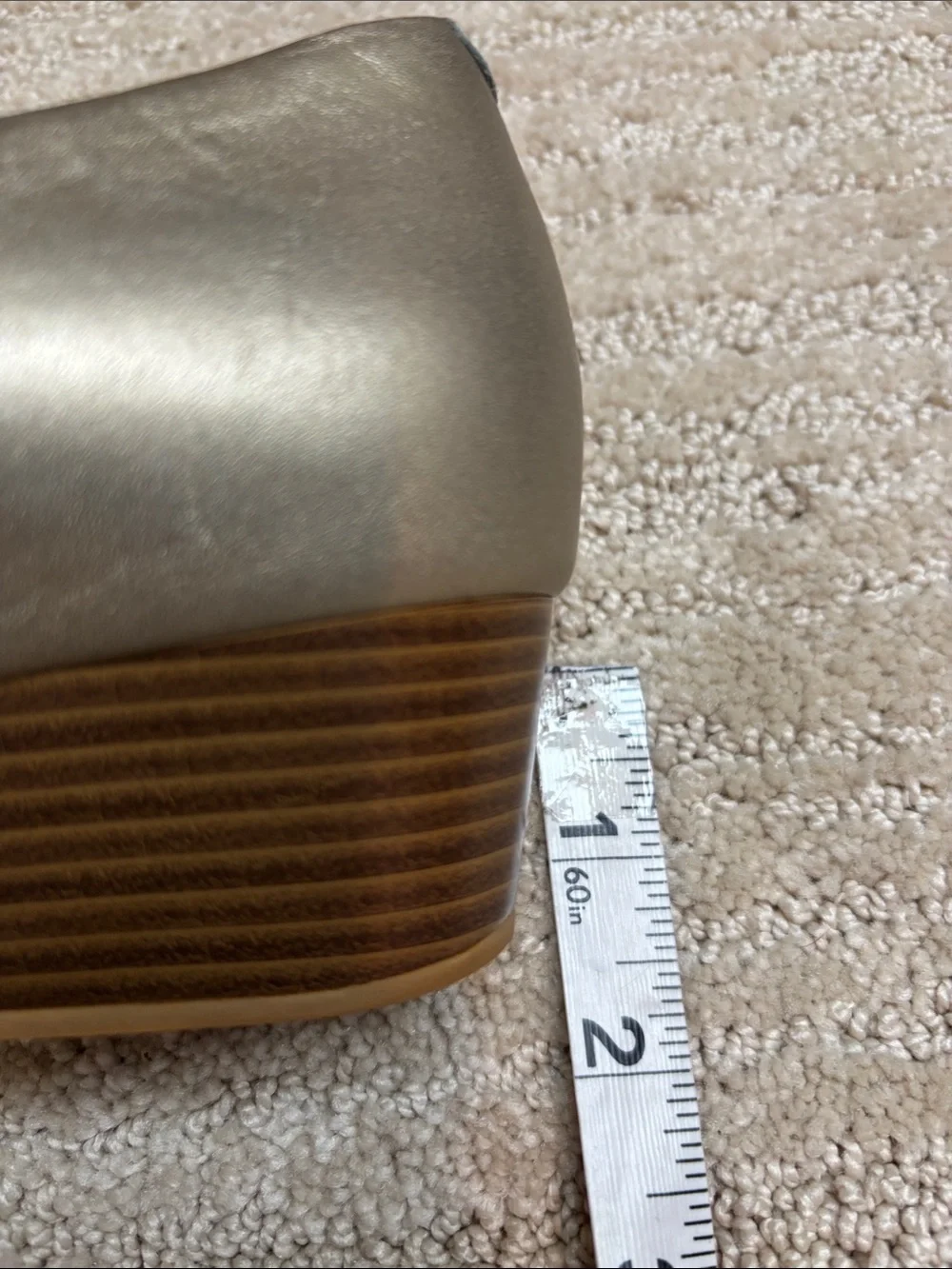 Cole Haan Metallic Gold Peep-Toe Wedge Heels Size 9.5 EUC